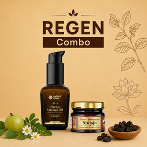 Nature Mania Regen Combo (Lift-up Massage oil 50ml + Pure Himalayan Shilajit Raisin 30gm)
