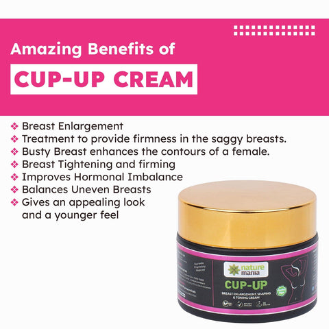 Nature Mania Cup Up Cream - Breast Enlargement Cream for Women - 50 gm