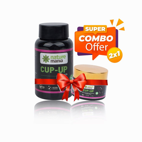 Nature Mania Cup Up Combo - Cup Up Capsule & Cup Up Cream |  Breast Enlargement Combo for Women