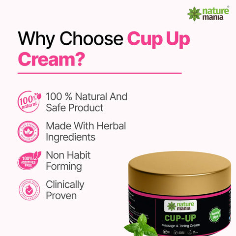 Nature Mania Cup Up Cream - Breast Enlargement Cream for Women - 50 gm