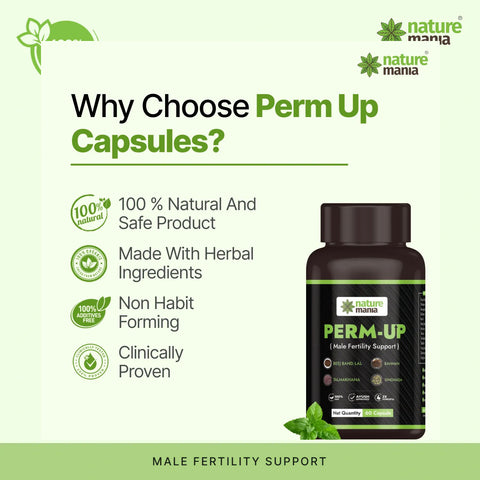 Nature Mania Perm-up Capsule (Male Sperm Count Booster) 60 Capsules Pack