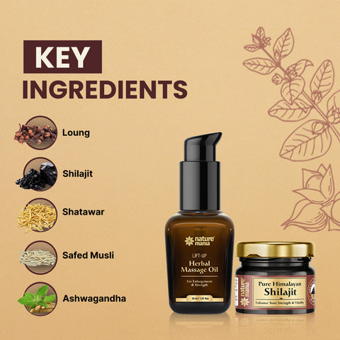 Nature Mania Regen Combo (Lift-up Massage oil 50ml + Pure Himalayan Shilajit Raisin 30gm)