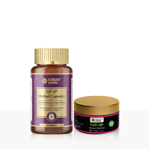 Nature Mania Cup Up Combo - Cup Up Capsule & Cup Up Cream | Breast Enlargement Combo for Women