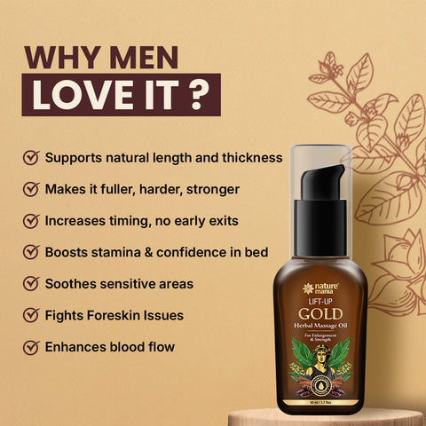 Lift-up Gold Herbal Massage Oil For Men-Enjoy Better Intimacy