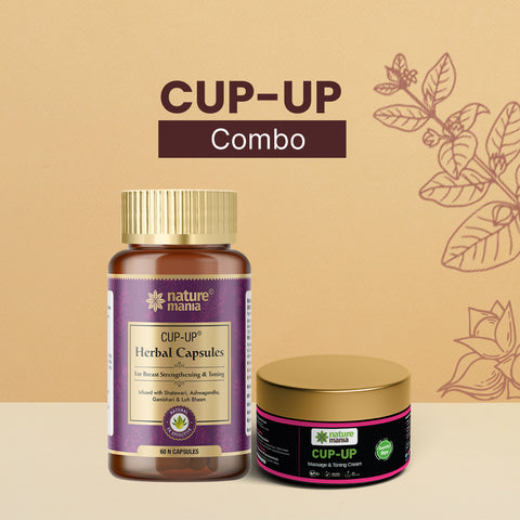 Nature Mania Cup Up Combo - Cup Up Capsule & Cup Up Cream | Breast Enlargement Combo for Women