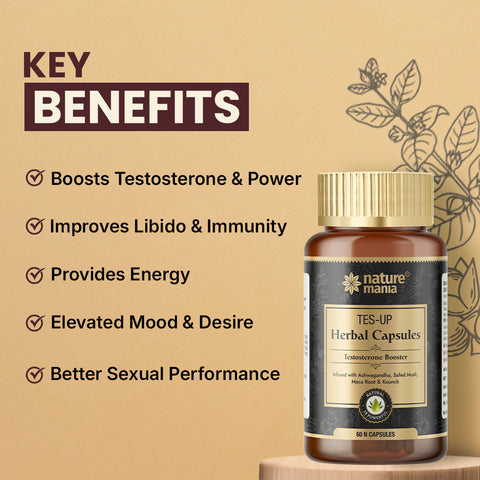 Nature Mania Tes-up Capsules (Male & Female Testo Booster) - 60 Capsules