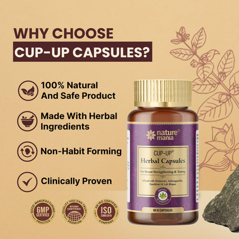 Nature Mania Cup Up capsules breast Enlargement, Shaping & Uplifting - 60 Capsules