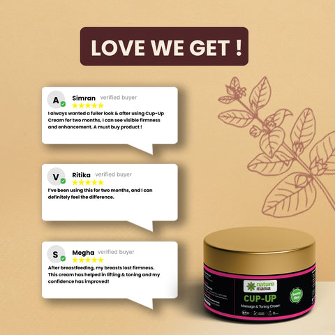 Nature Mania Cup Up Cream - Breast Enlargement Cream for Women - 50 gm