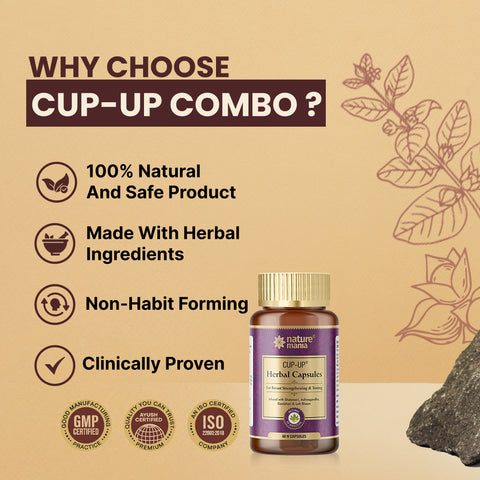 Nature Mania Cup Up Combo - Cup Up Capsule & Cup Up Cream | Breast Enlargement Combo for Women