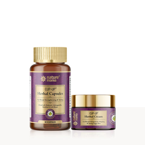 Nature Mania Cup Up Combo - Cup Up Capsule & Cup Up Cream | Breast Enlargement Combo for Women