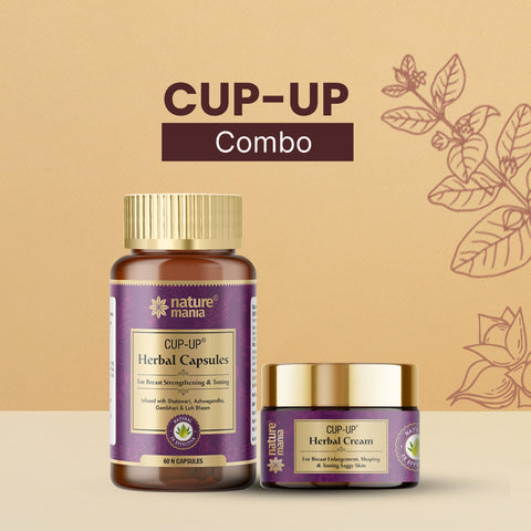 Nature Mania Cup Up Combo - Cup Up Capsule & Cup Up Cream | Breast Enlargement Combo for Women