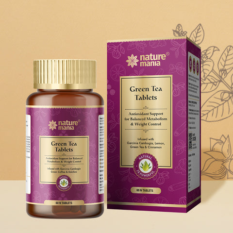 Nature Mania Green Tea Tablets-60N | Weight Loss | Fat Burner for Men and Women - NatureMania