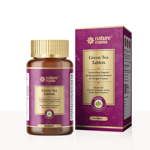 Nature Mania Green Tea Tablets-60N | Weight Loss | Fat Burner for Men and Women - NatureMania