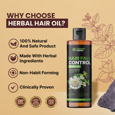 Nature Mania Herbal Hair Oil - 100 ml | Anti Hair fall Ayurvedic Oil | Nature Mania