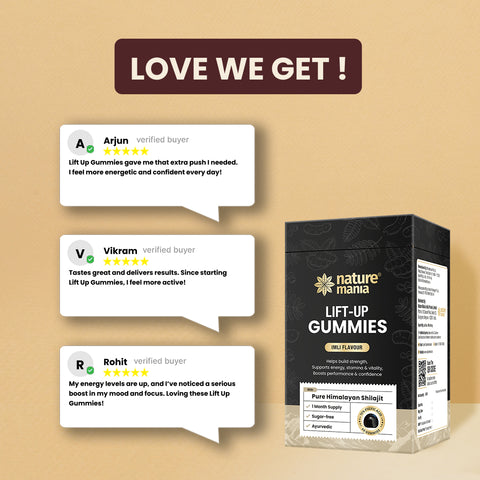 Lift-Up Gummies – Power-Packed with Pure Himalayan Shilajit | Imli Flavour | 60 Gummies |