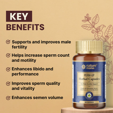 Nature Mania Perm-up Capsule (Male Sperm Count Booster) 60 Capsules Pack