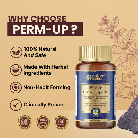 Nature Mania Perm-up Capsule (Male Sperm Count Booster) 60 Capsules Pack
