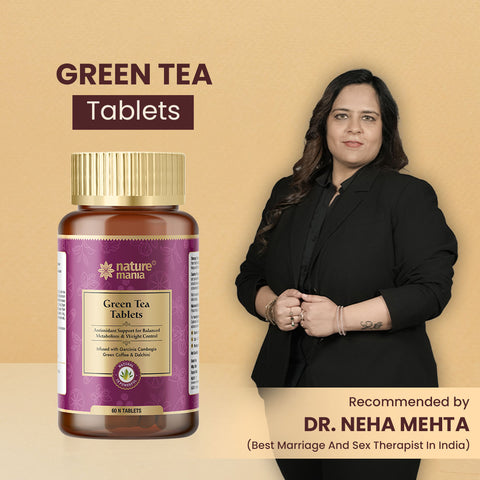Nature Mania Green Tea Tablets-60N | Weight Loss | Fat Burner for Men and Women - NatureMania