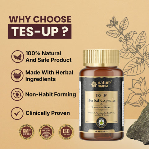 Nature Mania Tes-up Capsules (Male & Female Testo Booster) - 60 Capsules